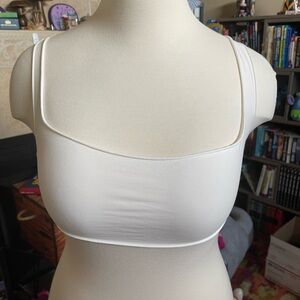 SKIMS Raw Edge Intimates Micro Scoop Bralette in White